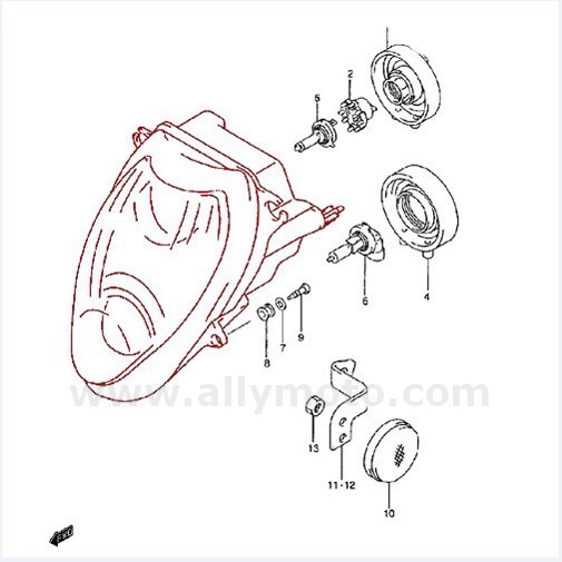 119 Motorcycle Headlight Clear Headlamp Gsxr1300 97-07@4